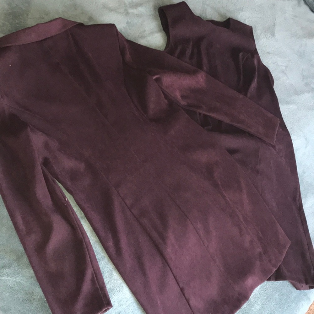 Sag Harbor Sz 8 2 Piece Dress Suede/Velvet Feel - Picture 4 of 8